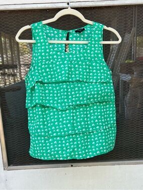 Ann Taylor Factory Green Layered Sleeveless Blouse